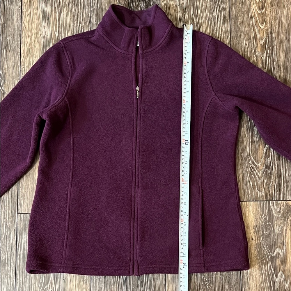 L.L. Bean Polartec Fleece Purple Jacket Zip Closure Pockets Collar Womens Medium - Picture 14 of 14